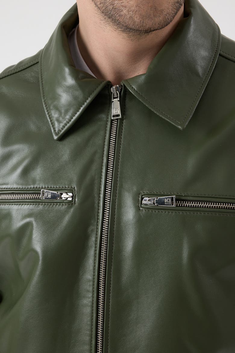 Lennox Nappa Leather Jacket, Alternate, color, Khaki