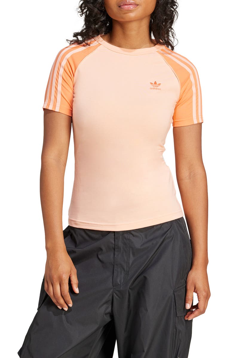 adidas Originals Essentials 3-Stripes Slim Fit Colorblock T-Shirt, Main, color, 