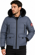 CANADA WEATHER GEAR Men's Faux Fur Hood Insulated Bomber Puffer Jacket