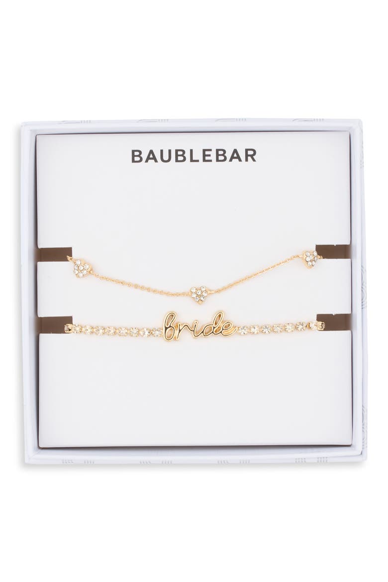 Bridal Era Set of 2 Slider Bracelets, Main, color, GOLDTONE/ CLEAR