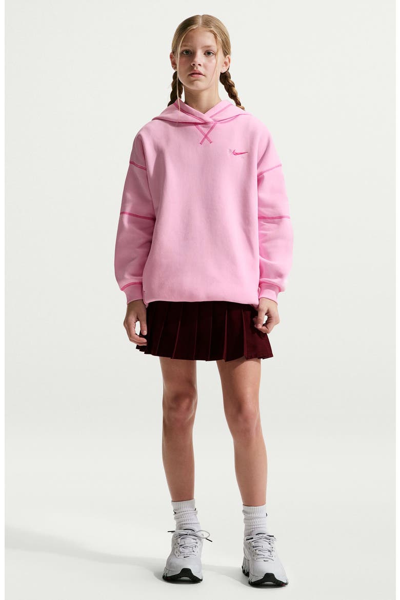 Kids' Club Fleece Hoodie, Main, color, PINK FOAM