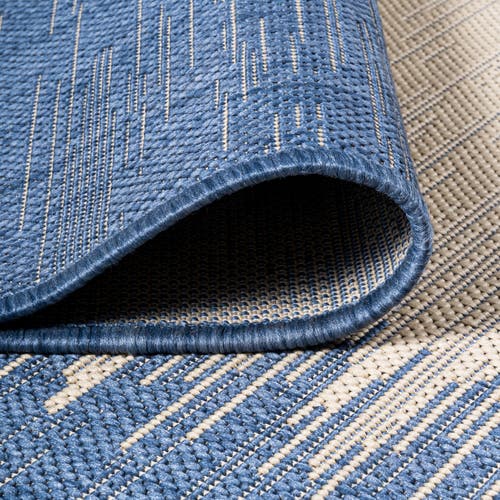 Jonathan Y Tavira Modern Strie' Indoor/outdoor Area Rug In Blue/beige