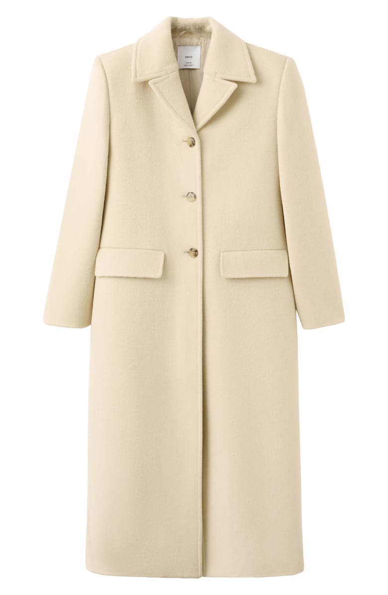 MANGO Wool Blend Coat, Alternate, color, Vanilla