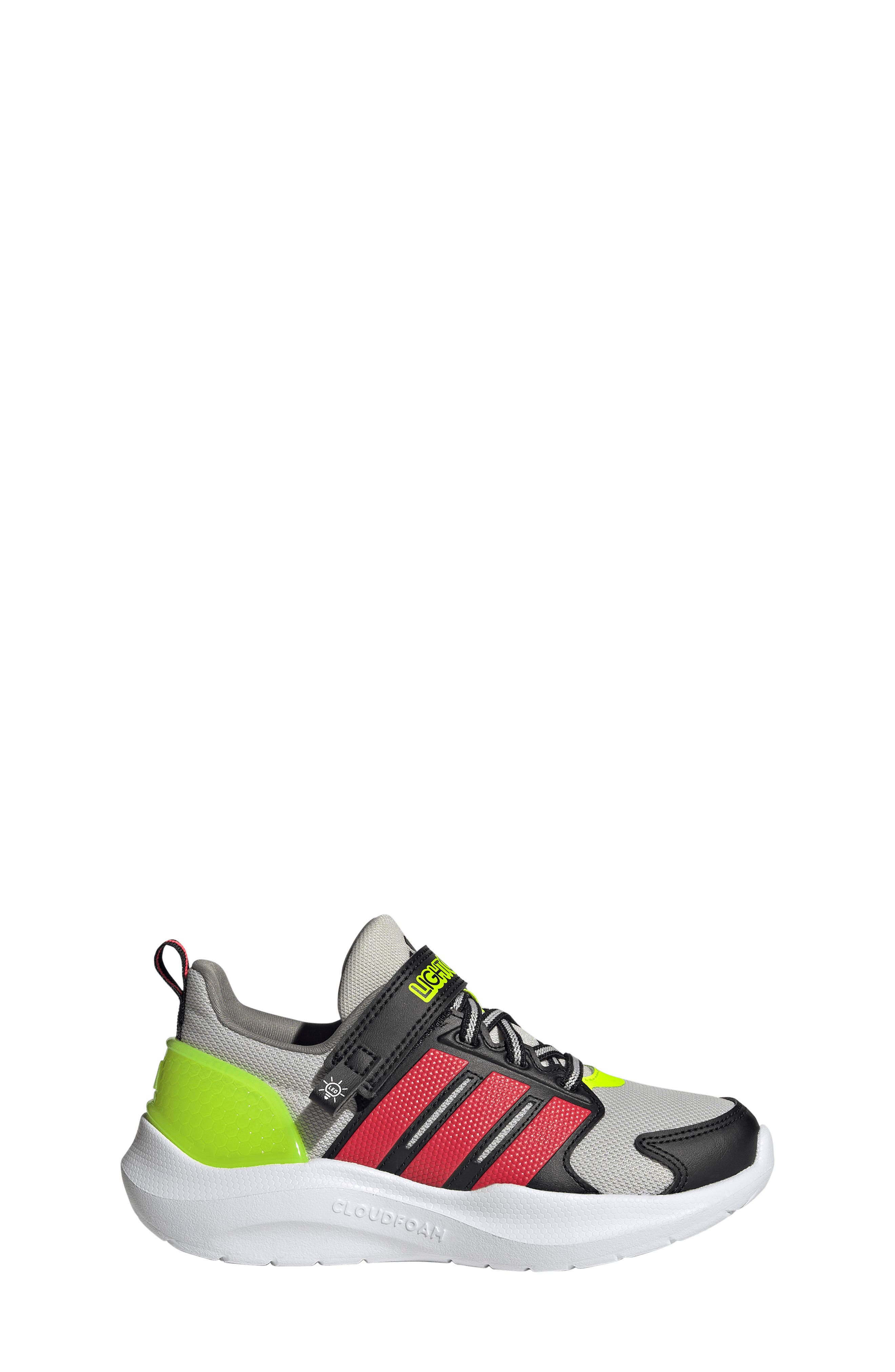 adidas Kids' Lightorama Sneaker, Alternate, color, Grey/ Red/ Lemon