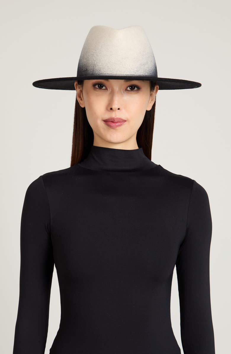 Eugenia Kim Harlowe Gradient Wool Felt Fedora, Alternate, color, Winter White/ Black