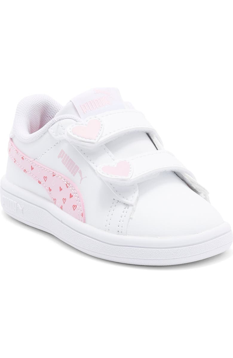 PUMA Kids' Smash 3.0 Hearty V Sneaker, Main, color, Puma White/ Pearl Pink