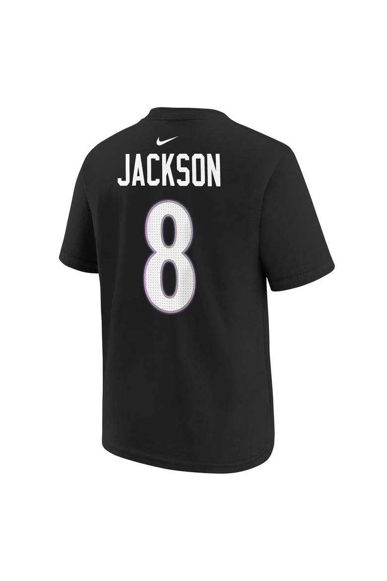 Youth Nike Lamar Jackson Black Baltimore Ravens Player Name & Number T-Shirt, Alternate, color, Black