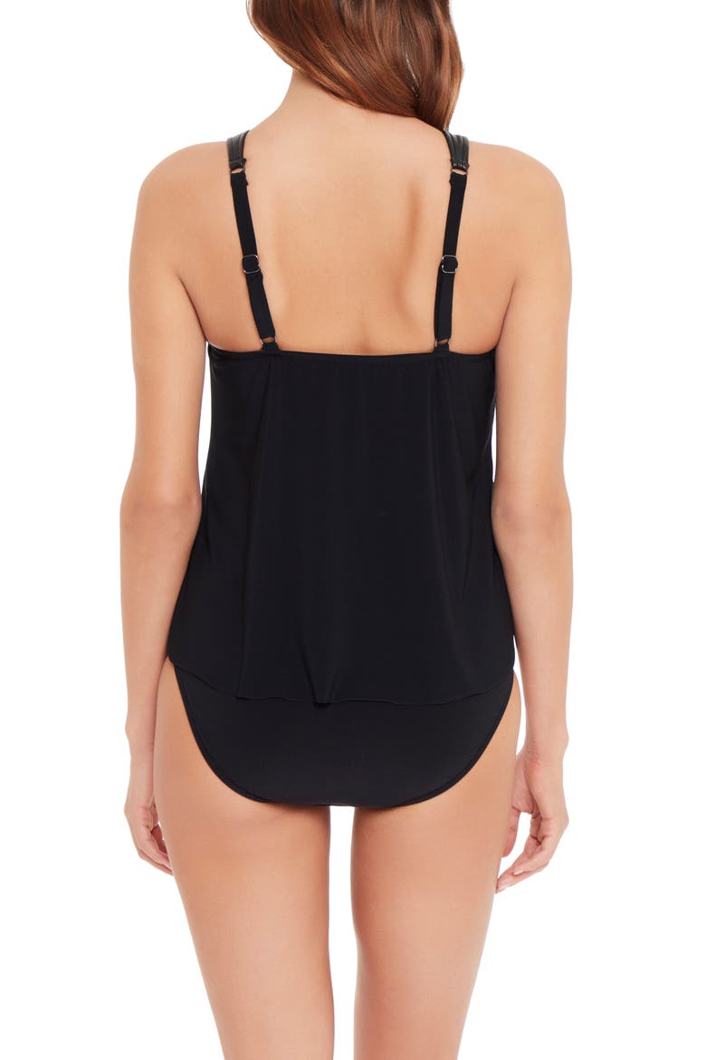 Moto Chic Rachel Tankini, Alternate, color, BLACK