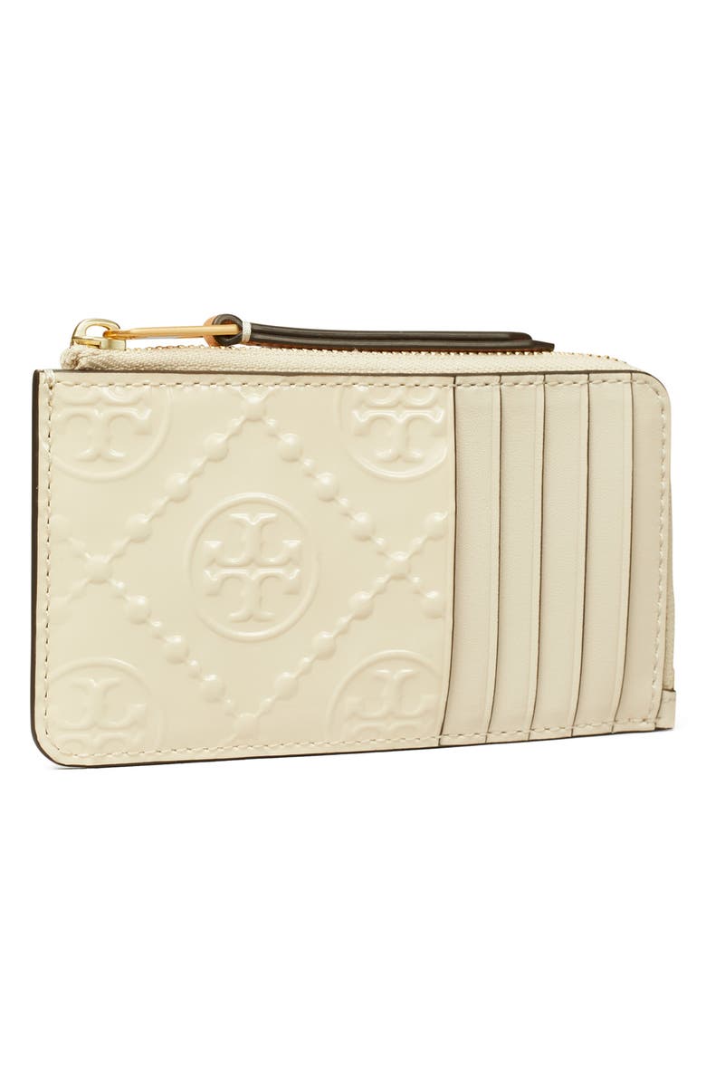 Tory Burch T-Monogram Embossed Zip Wallet, Alternate, color, 