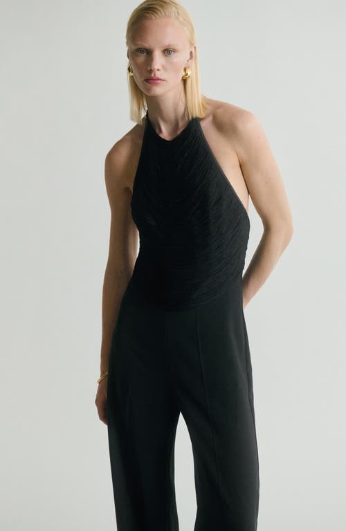 Mango Wide Leg Halter Jumpsuit