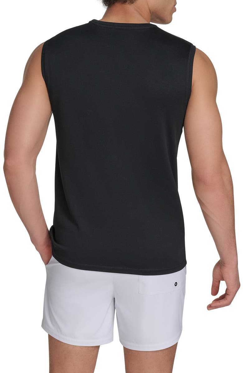 Calvin Klein Logo Sleeveless UPF 40+ Rashguard, Alternate, color, Black