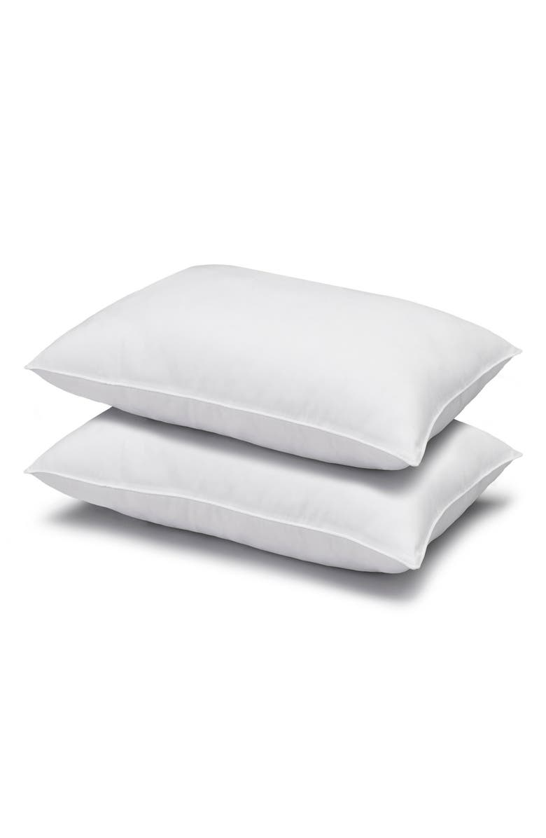 ELLA JAYNE HOME Soft Plush Gel Fiber Filled Allergy Resistant Stomach Sleeper Queen Pillow - Set of 2, Main, color,