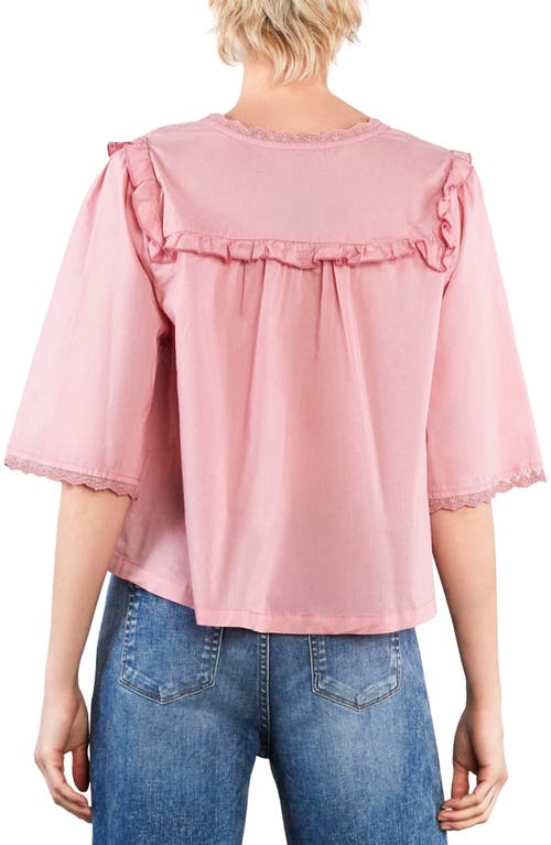 Billy T Happy Allie Floral Cotton Blend Button-up Shirt In Pink