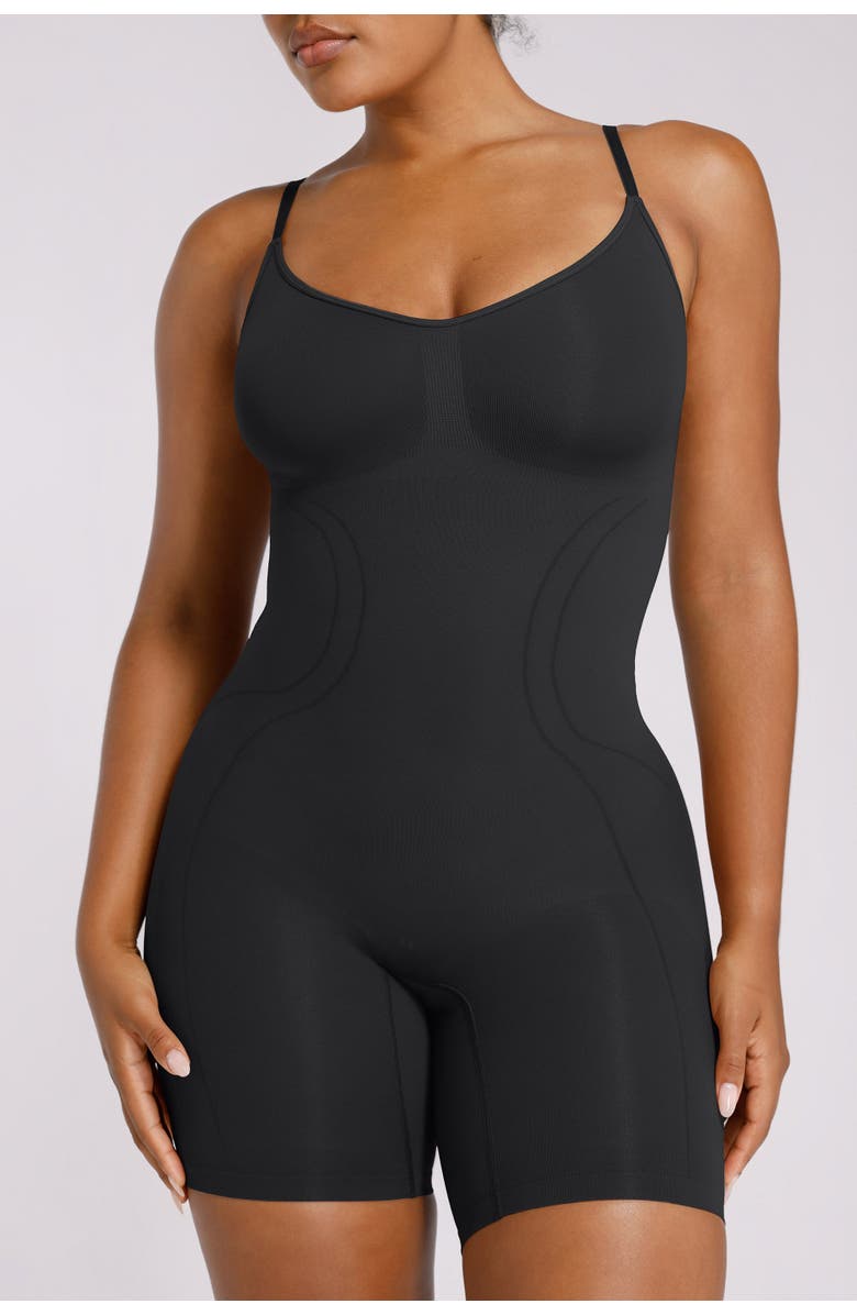 Shapellx Seamless Mid-Thigh Full Shaping Bodysuit, Alternate, color, Black