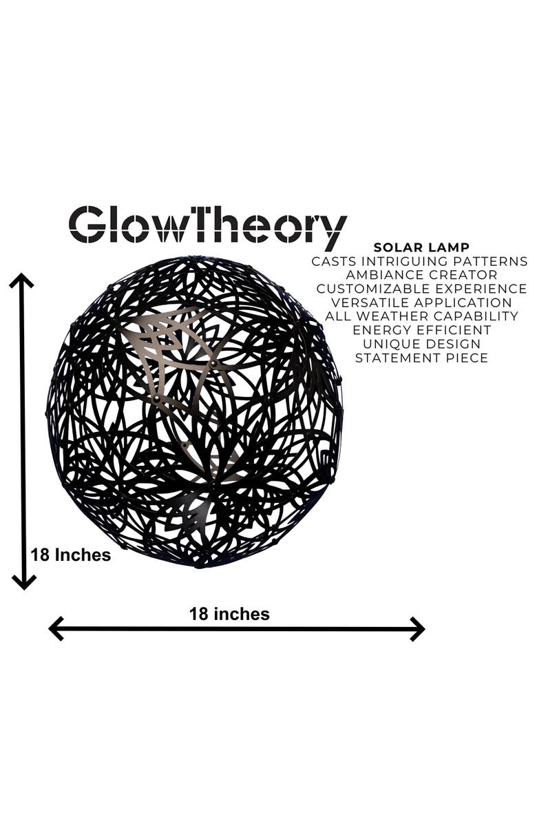 GlowTheory 18" Solar Lotus Light Black Outdoor Hanging Décor, Alternate, color, Multicolored