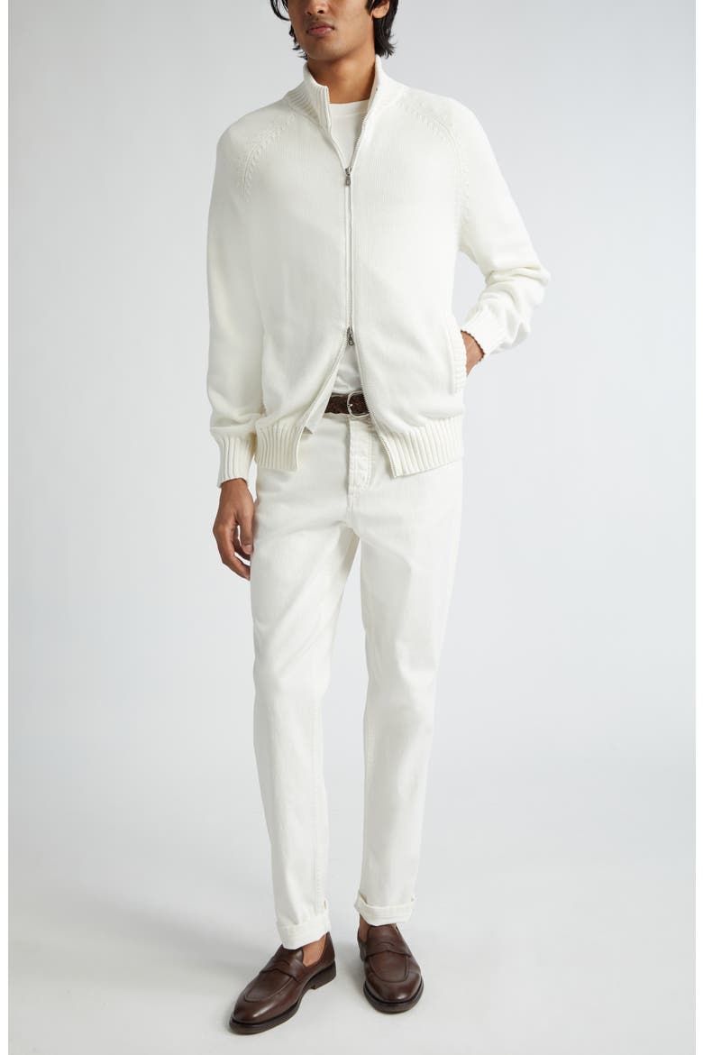 Cotton Zip Cardigan, Alternate, color, PANAMA