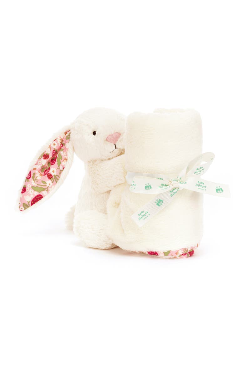 Blossom Cream Bunny 'Berry' 6-Inch Plushie & Soother Blanket, Alternate, color, MULTI