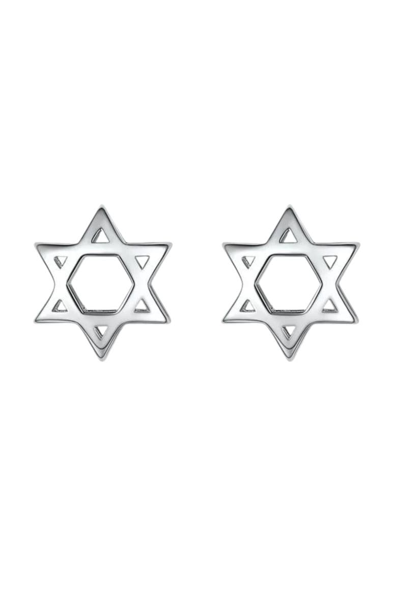 Little Miss Zoe Star Of David Stud Earrings, Alternate, color, Silver