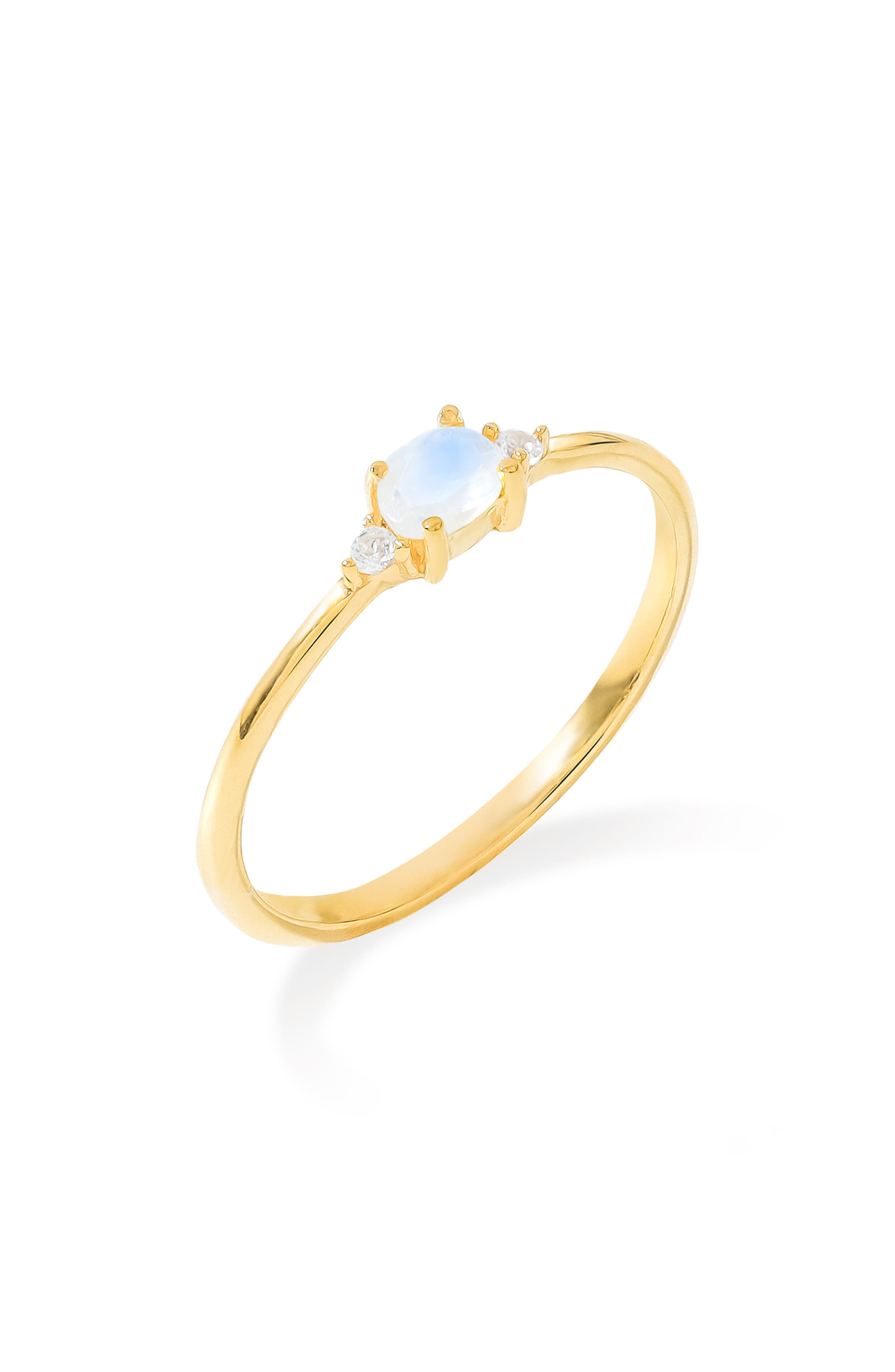 YS GEMS Moonstone & White Topaz Ring
