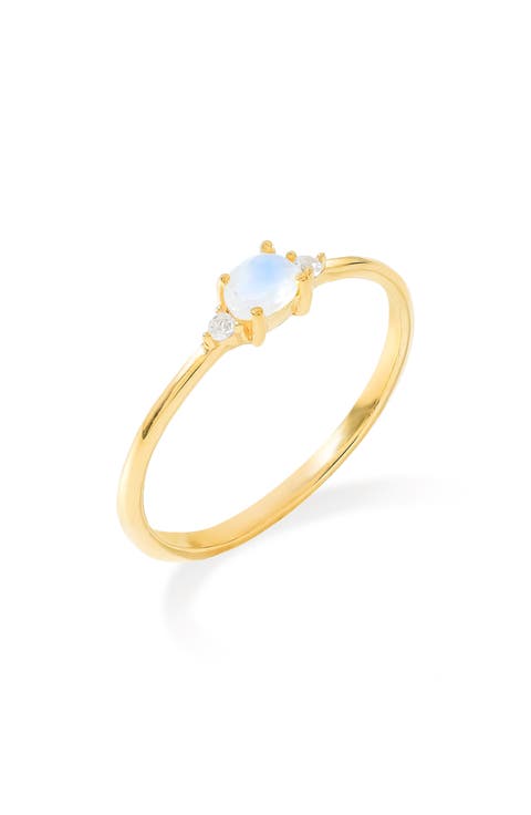 Moonstone & White Topaz Ring