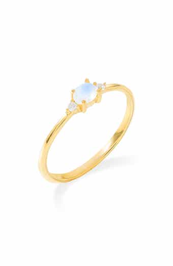 YS GEMS Moonstone & White Topaz Ring
