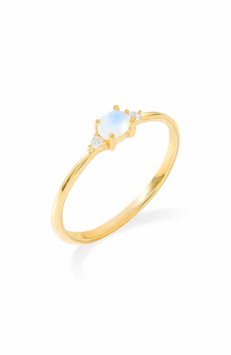 YS GEMS Moonstone & White Topaz Ring
