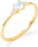 YS GEMS Moonstone & White Topaz Ring