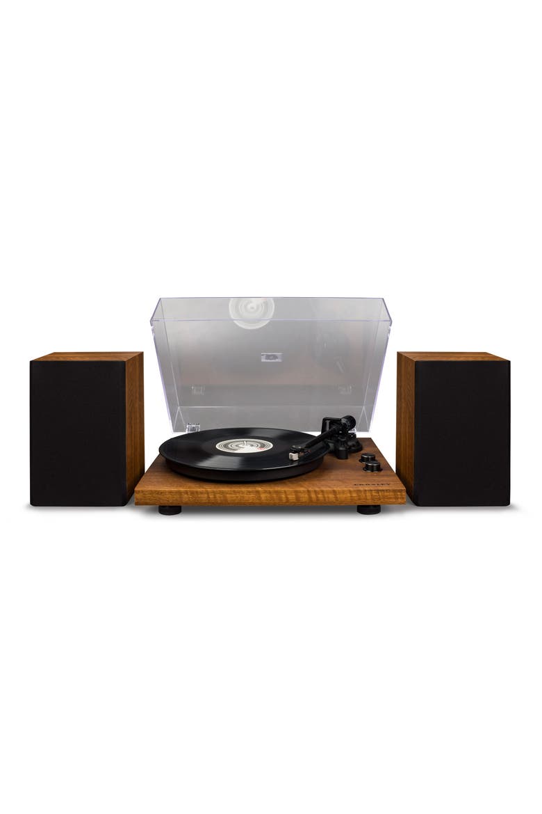 C62 Turntable & Speaker Shelf System, Main, color, BROWN