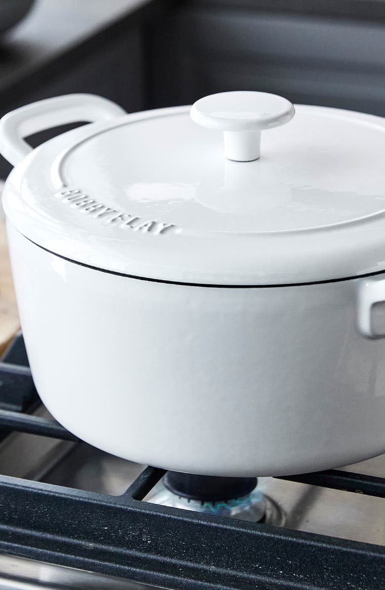 GreenPan x Bobby Flay 5.5-Quart Enameled Cast Iron Dutch Oven, Alternate, color, Cream