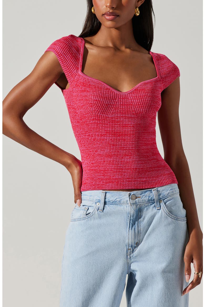 Eloah Ribbed Top, Alternate, color, PINK SPACE DYE