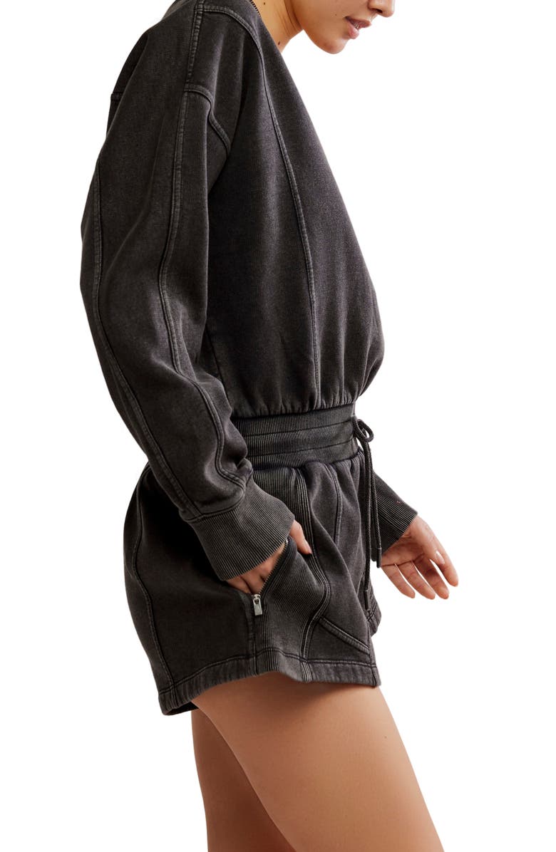 Free People FP Movement Intercept Romper, Alternate, color, Black