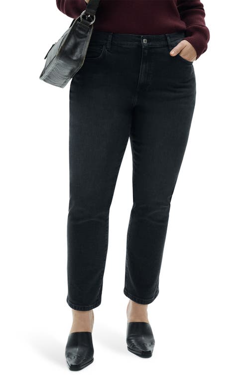 Mango Claudia Crop Slim Fit Jeans In Black