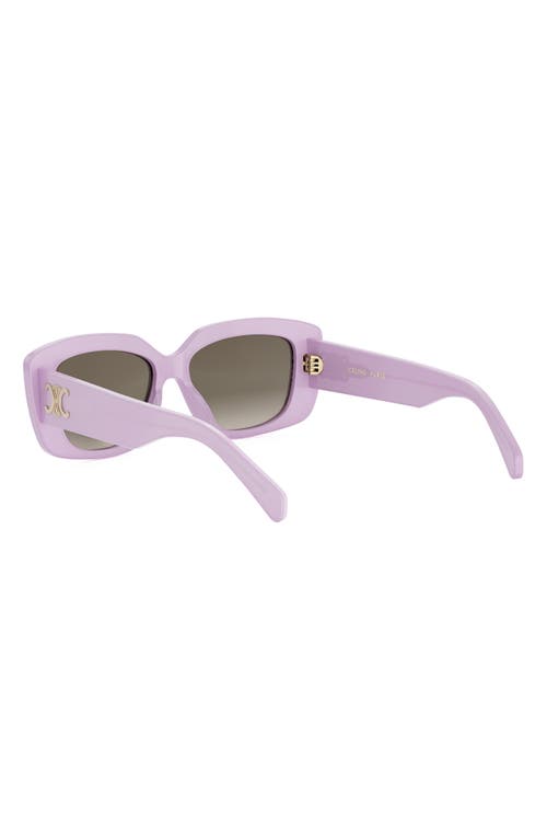 Celine Triomphe 55mm Rectangular Sunglasses In Purple