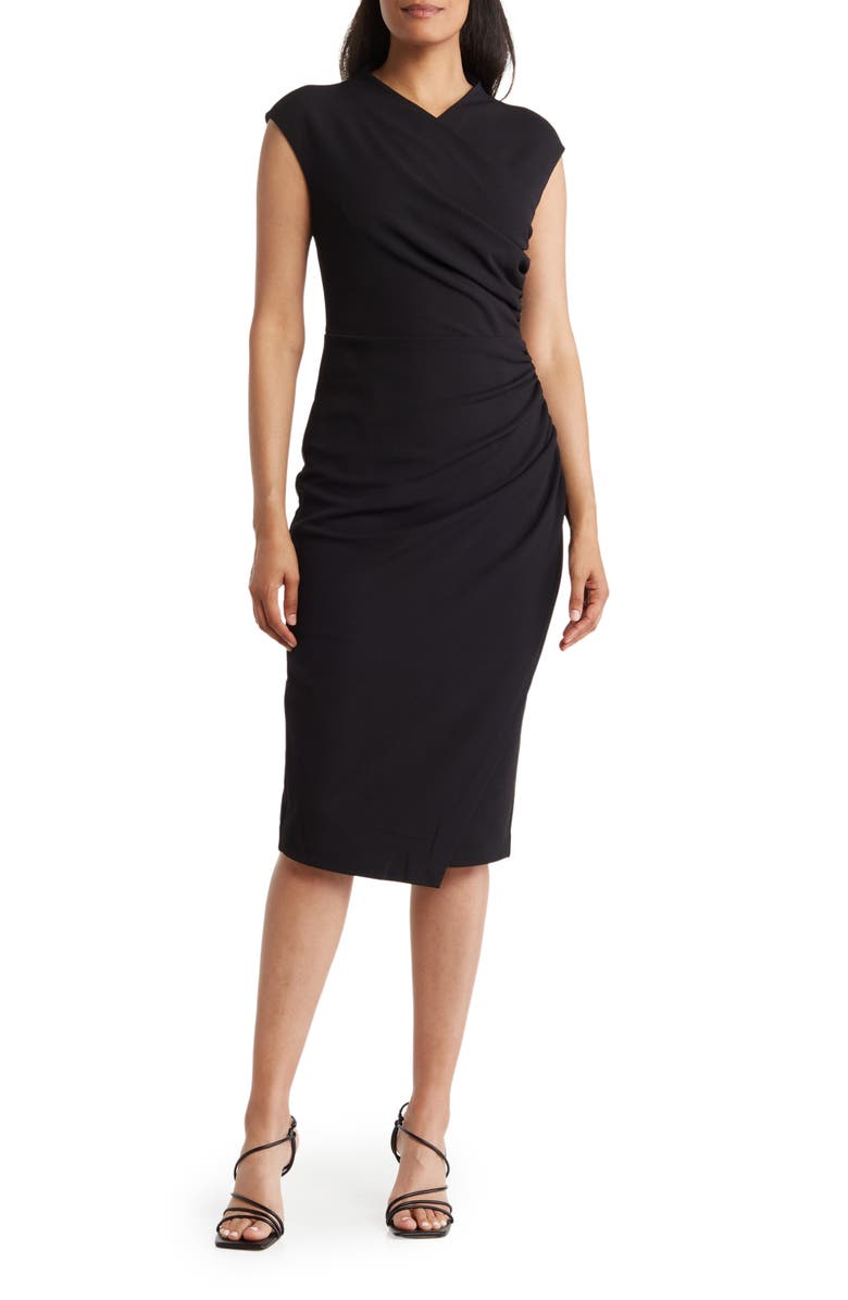 Alexia Admor Yoon Cap Sleeve Draped Sheath Dress, Main, color,