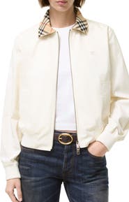 Burberry Cropped Tropical Gabardine Hayfield Harrington Jacket