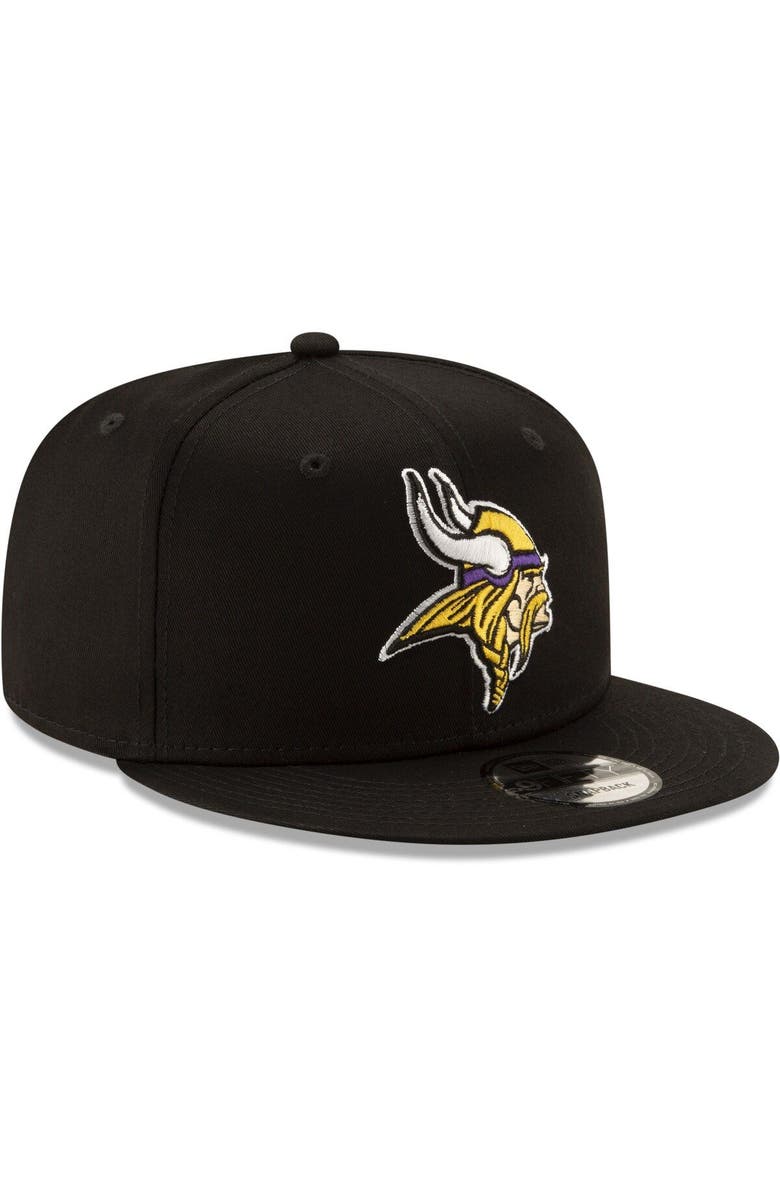 New Era Men's New Era Black Minnesota Vikings Basic 9FIFTY Adjustable Snapback Hat, Alternate, color, Black
