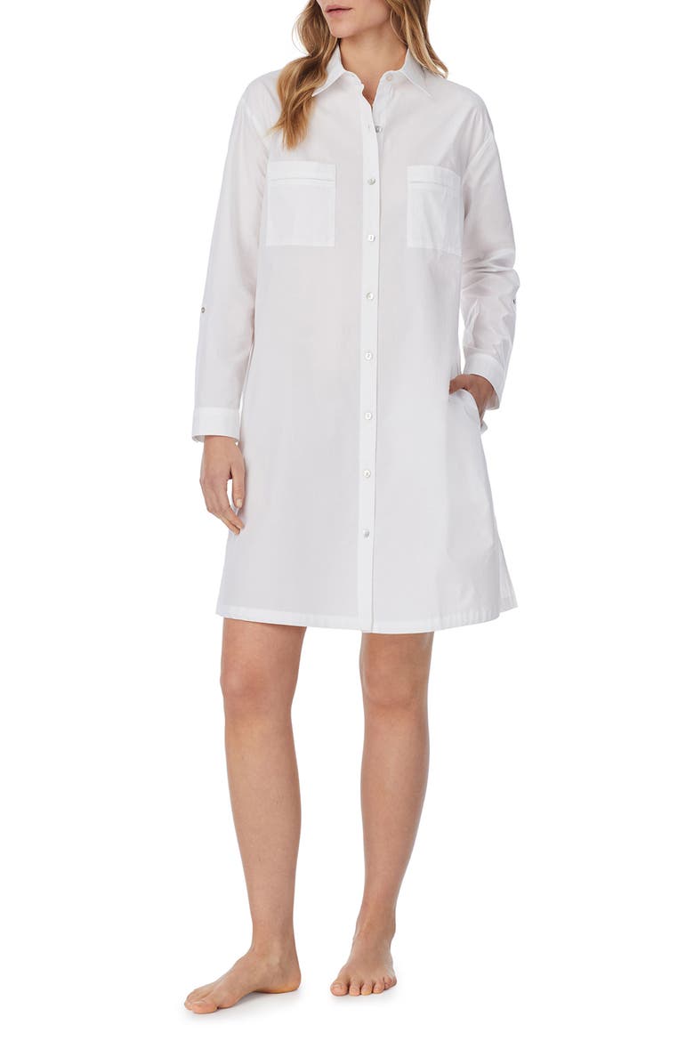 Cotton Lawn Sleep Shirt, Alternate, color, WHITE