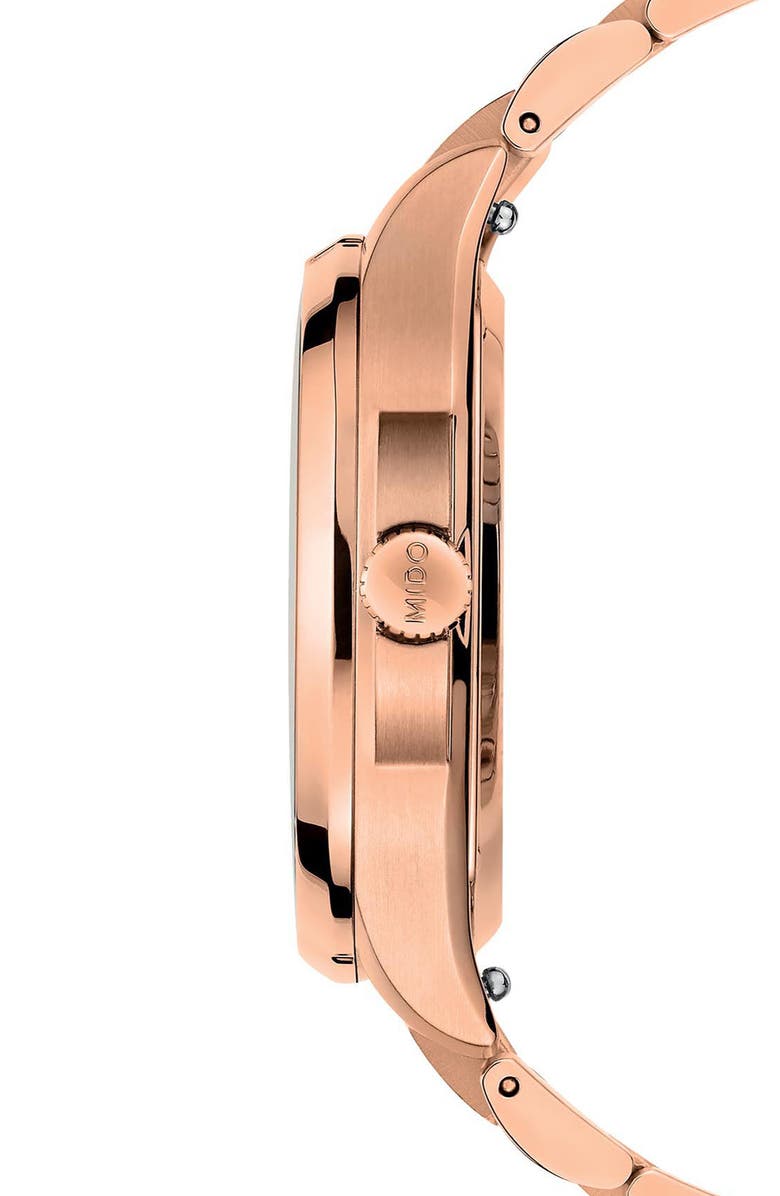 MIDO Multifort Diamond Square Automatic Bracelet Watch, 35mm, Alternate, color, Brown