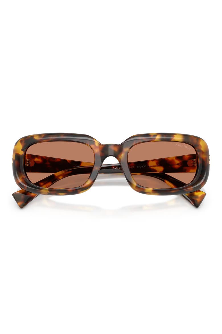 52mm Rectangular Sunglasses, Alternate, color, HONEY HAVANA / BROWN