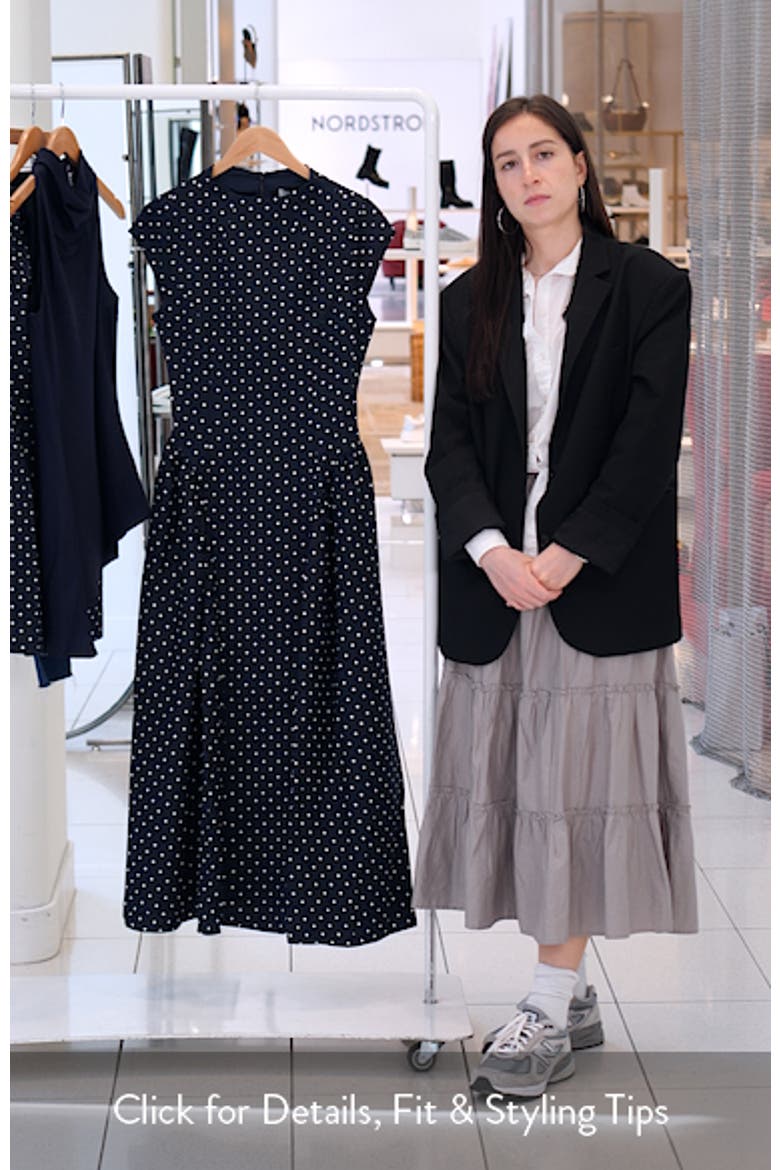Polka Dot Drop Waist Fit & Flare Midi Dress video