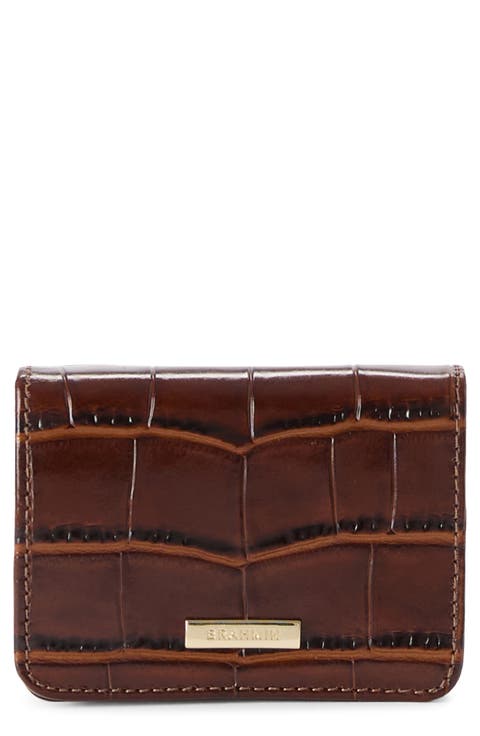 Clementine Embossed Leather Card Case