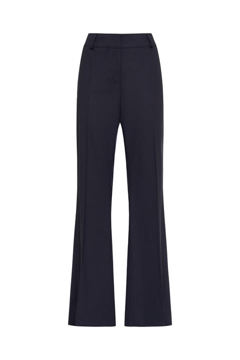 Bootleg Trousers In Cool Wool