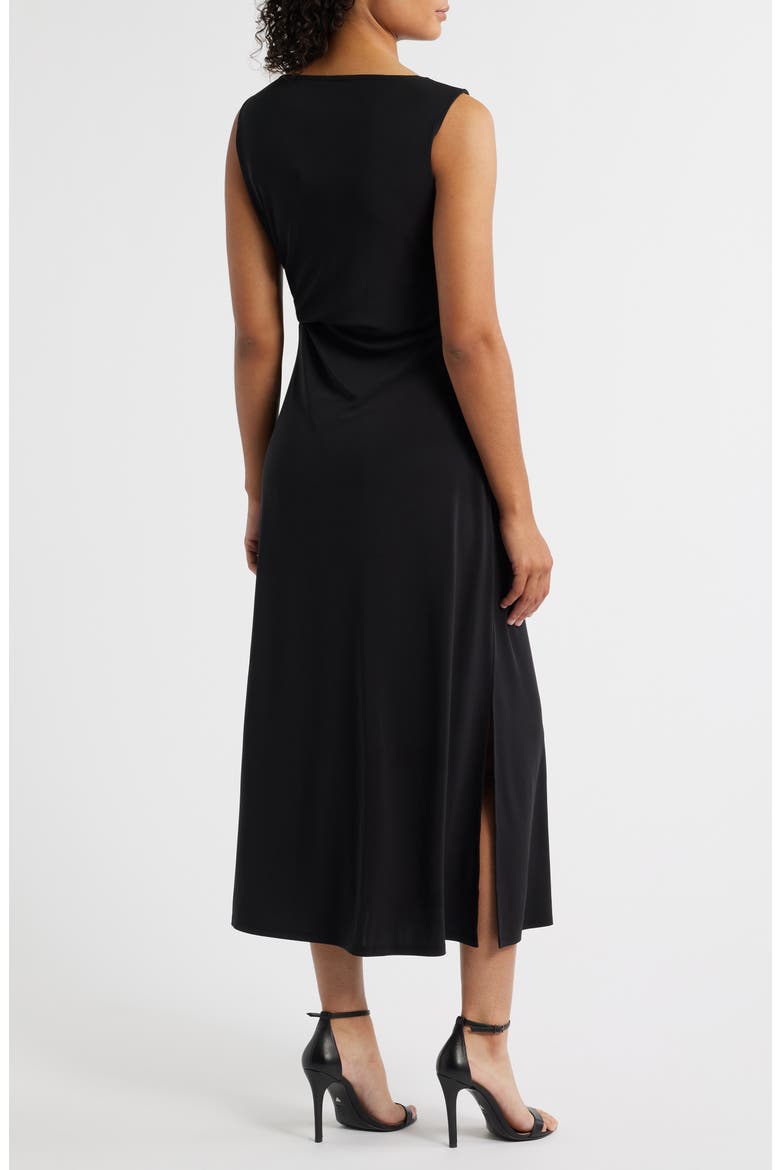 Dominique Crepe Midi Dress, Alternate, color, BLACK ONYX