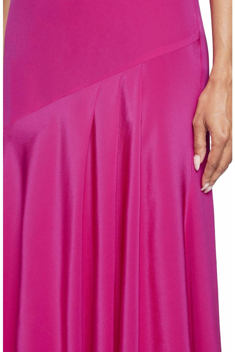 Kay Sleeveless Silk Fit and Flare Keyhole Midi Dress, Alternate, color, MAGENTA