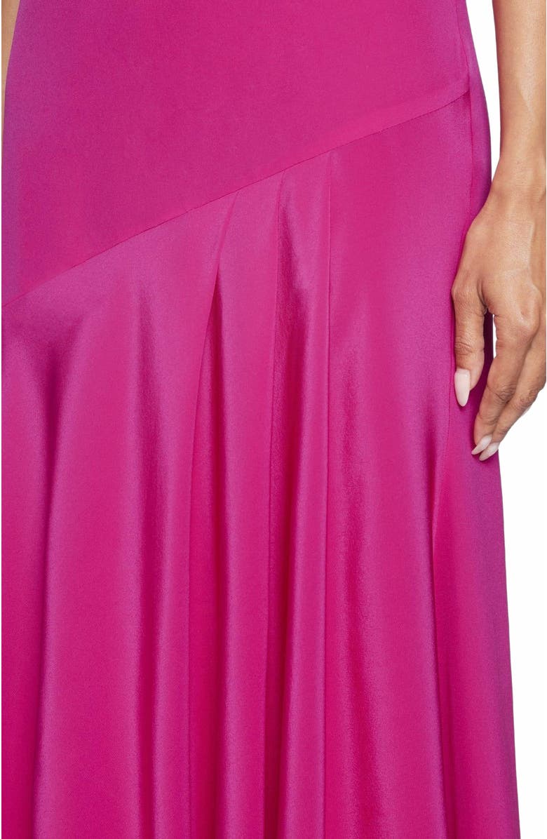 Santorelli Kay Sleeveless Silk Fit and Flare Keyhole Midi Dress, Alternate, color, Magenta