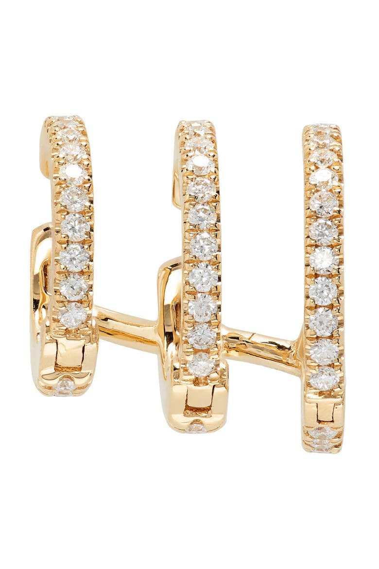 Diamond Eternity Triple Linked Hoop Earring and Cuff, Alternate, color, YELLOW-RIGHT