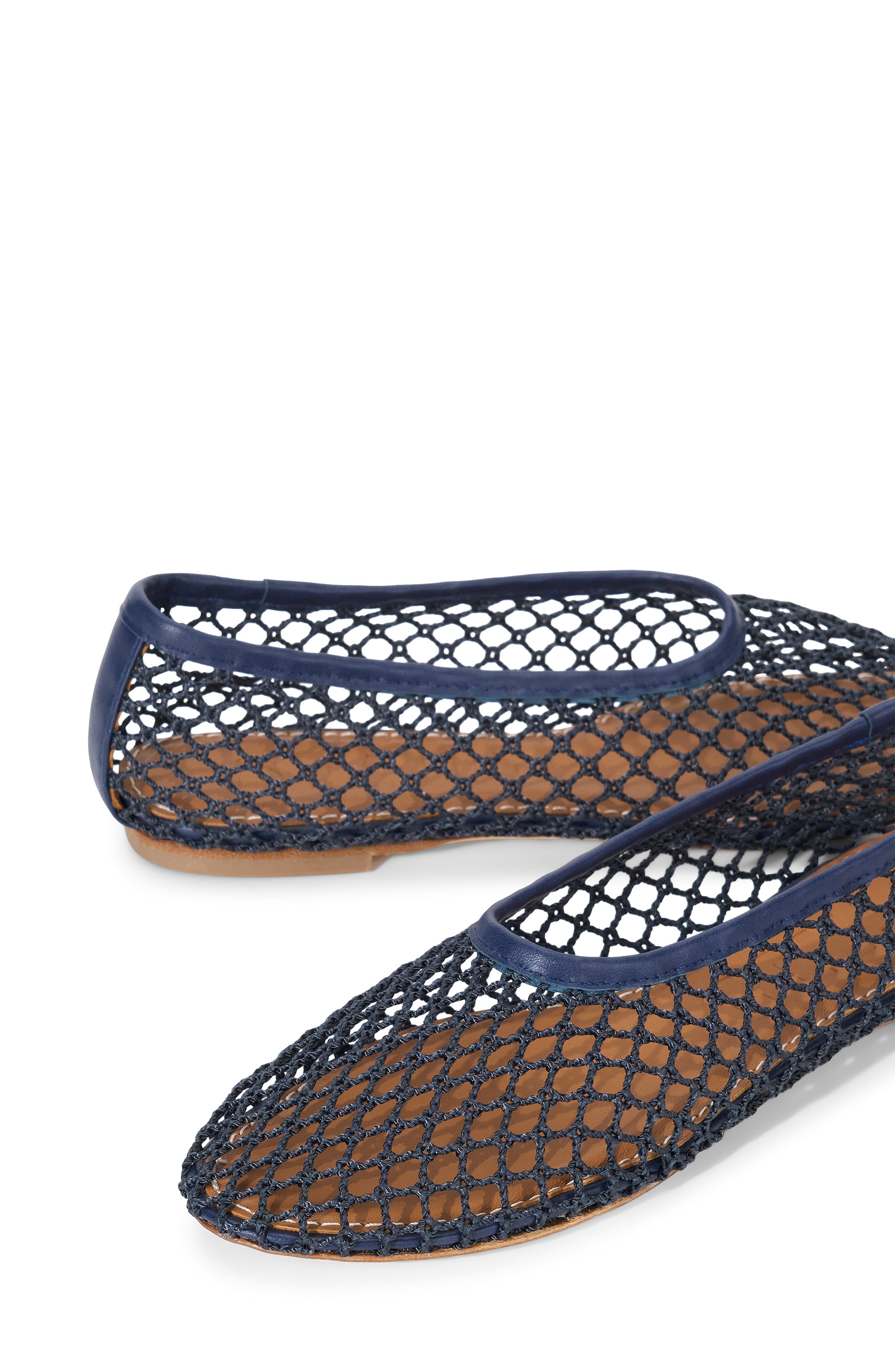 STAUD Alba Ballet Flat, Alternate, color, Navy