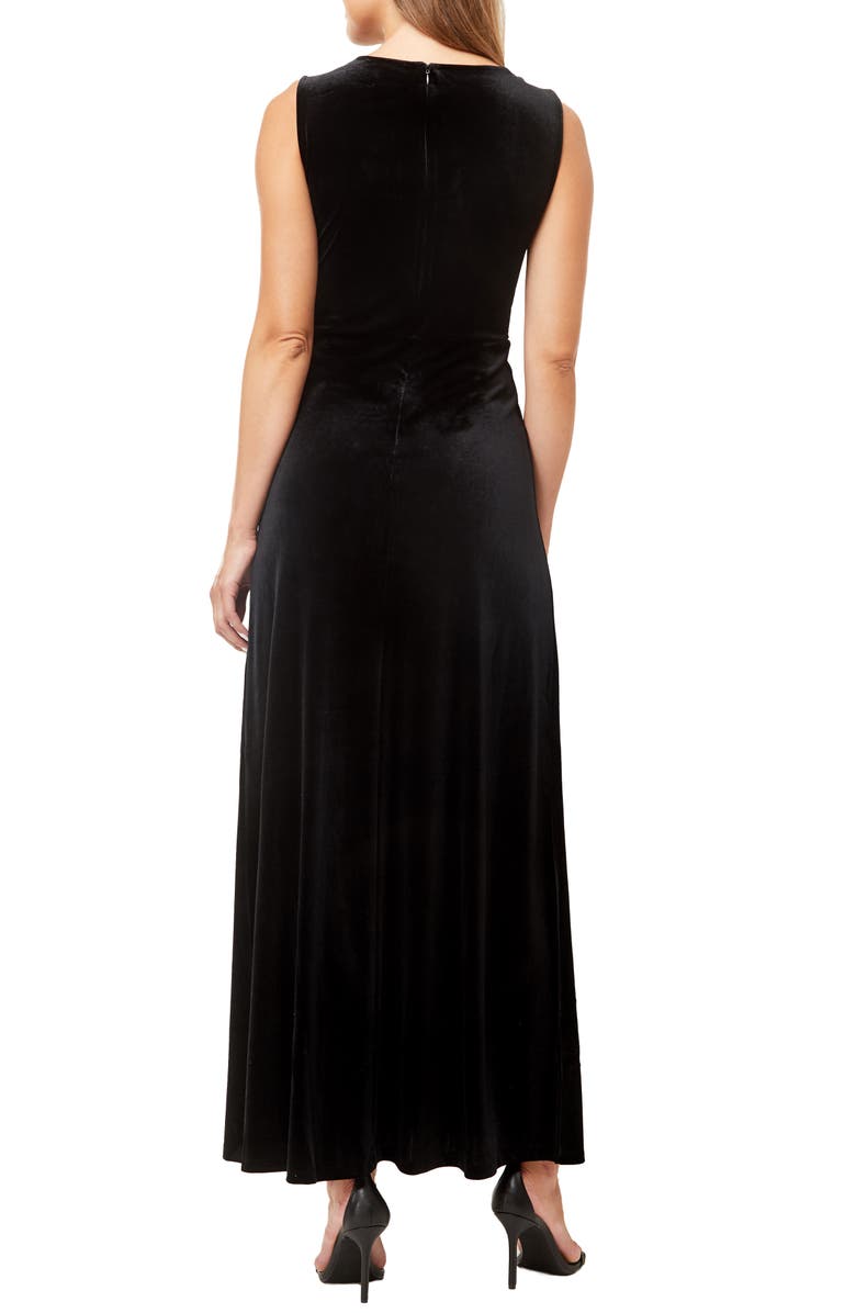 Love By Design Munich Velvet Twist Front Sleeveless Maxi Dress, Alternate, color, Black