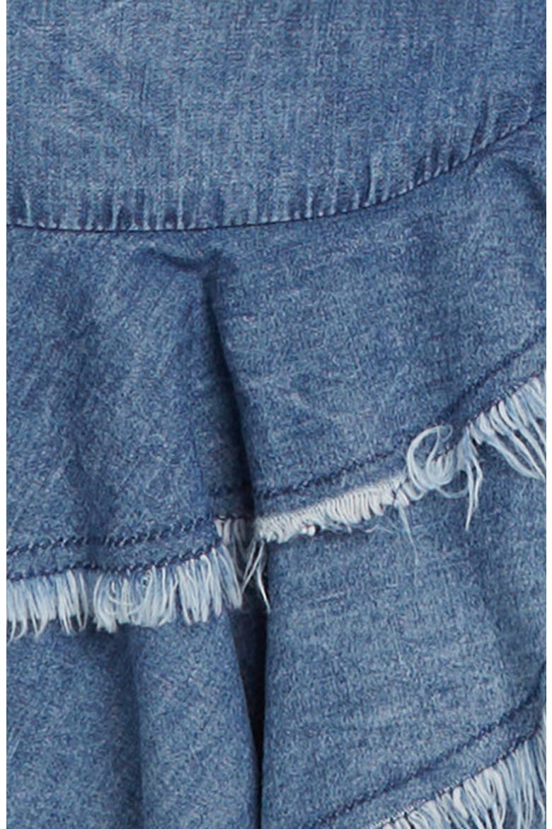 Kids' Tiered Denim Miniskirt, Alternate, color, MEDIUM INDIGO