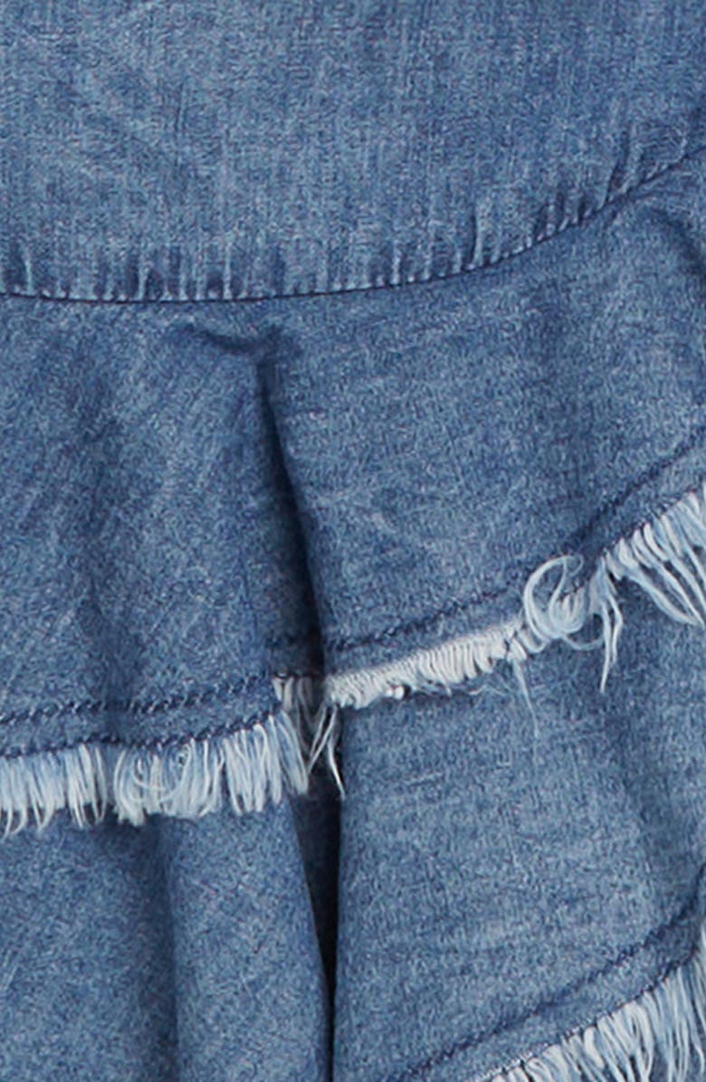 Tractr Kids' Tiered Denim Miniskirt, Alternate, color, Medium Indigo